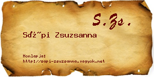 Sápi Zsuzsanna névjegykártya