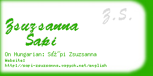 zsuzsanna sapi business card